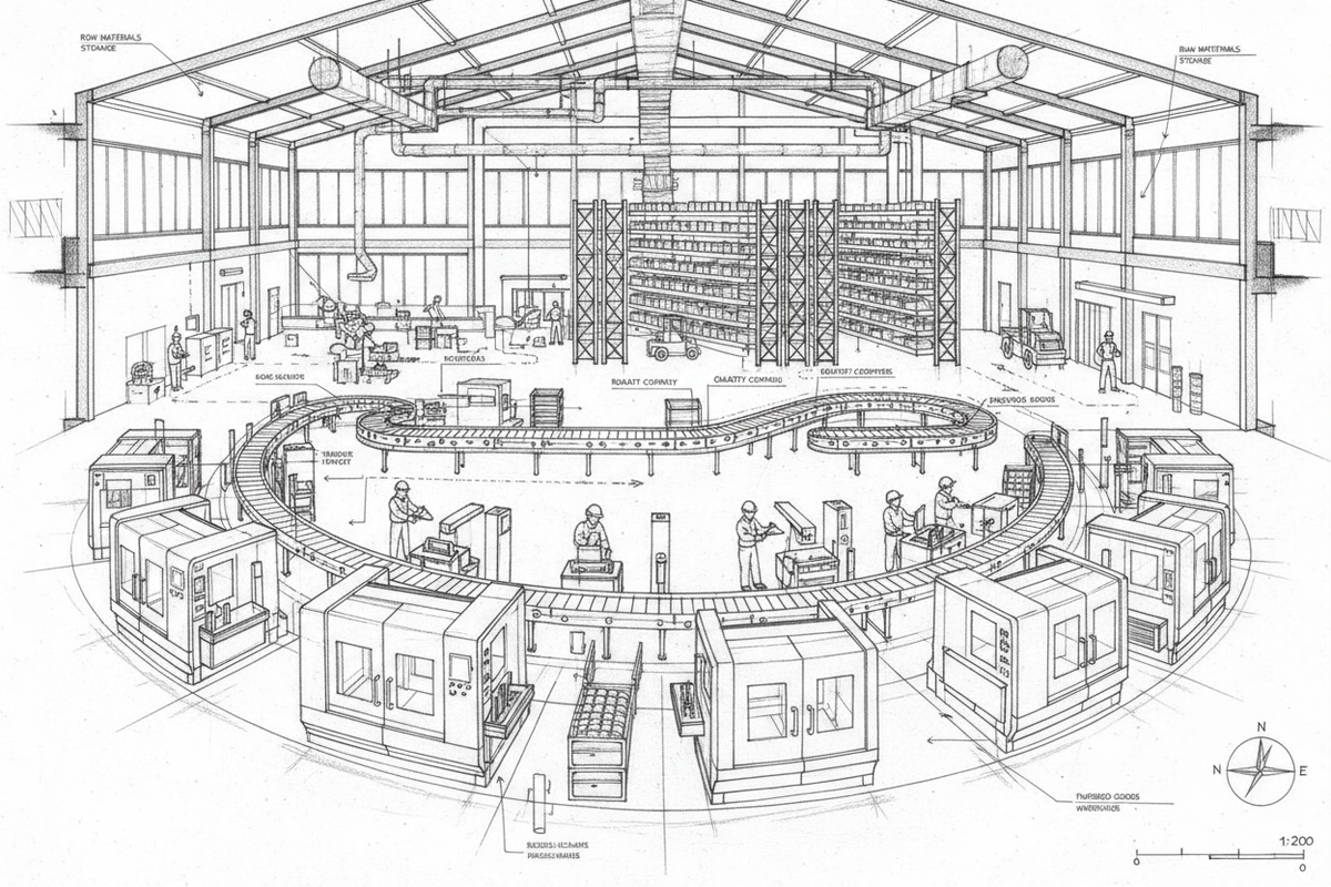 a sketch of a production unit