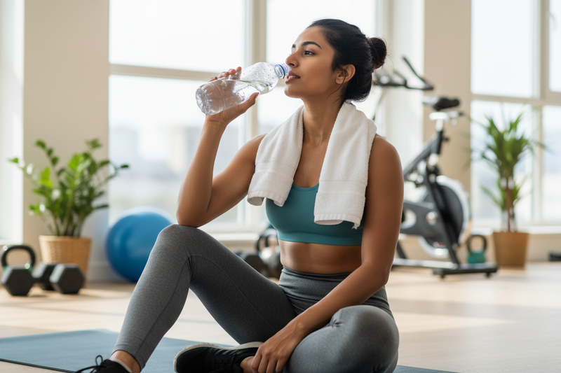 Indian woman in recovery from exercise